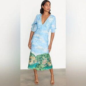 Anthropologie Never Fully Dressed Scenery May MIDI Maxi Lake Como Dress SZ 12